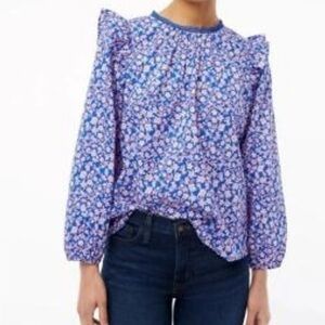 J. Crew Blue Floral Blouse